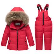 JiAmy Schneeanzug mit Kaputze Daunenjacke + Skihose Vergleich