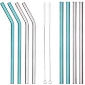 Jiemo 8er-Set Strohhalme Glas Vergleich