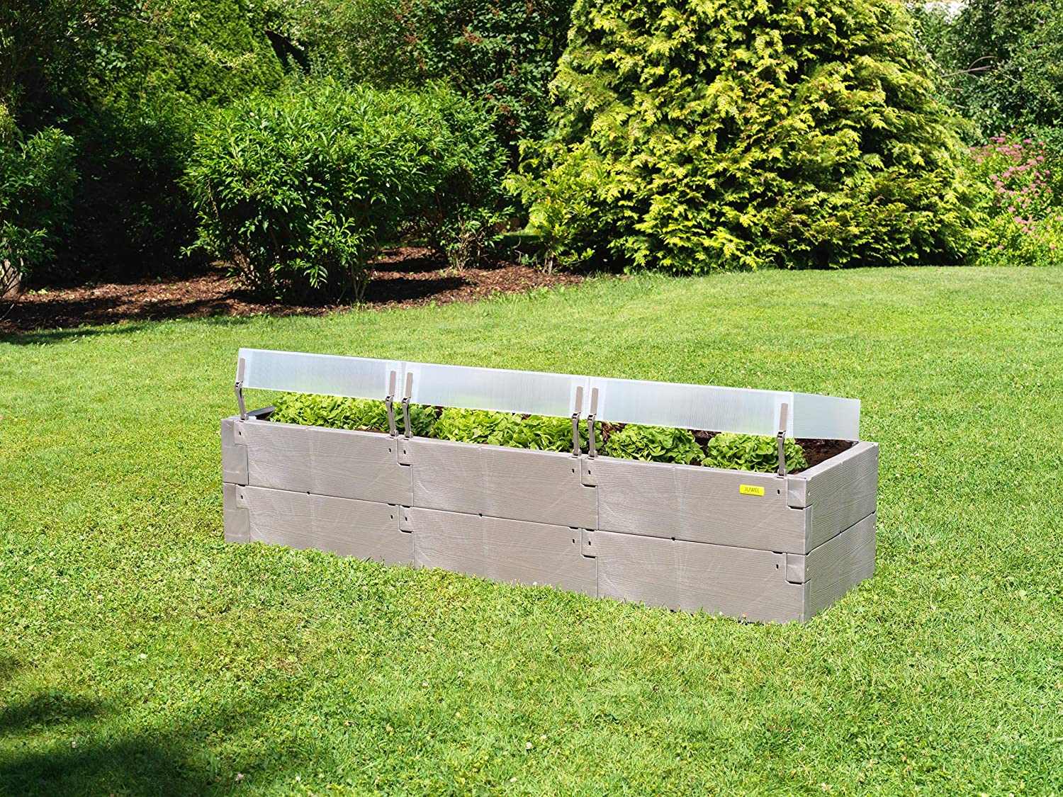Wasserablaufsystem Hochbeet BigDean XXL Hochbeet Balkon Mit Abdeckung – Robustes Kunststoff-Hochbeet, Abnehmbare Beine, Wasserablauf