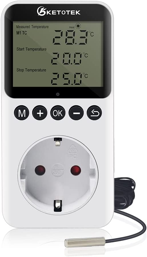 revolt Steckerthermostat: Digitales Steckdosen-Thermostat für Heiz- &  Klimageräte, 3.680 Watt (Frostwächter Steckdose)