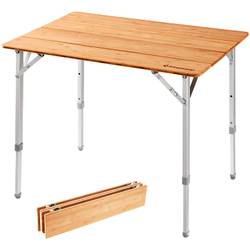 KingCamp 4 Falten Bambus Campingtisch Klapptisch