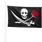 KliKil Piratenflagge  Jolly Roger mit Rose