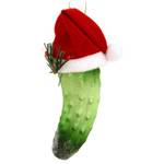 Krebs Glas Lauscha - kleine Weihnachtsgurke mit Mütze