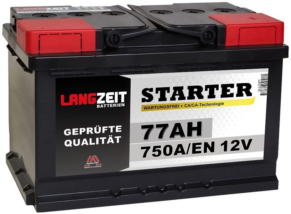 Autobatterie 12V 77Ah BlackMax Starterbatterie statt 70Ah 72Ah