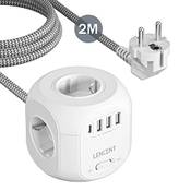 Lencent 4-fach Steckdosenleiste Würfel