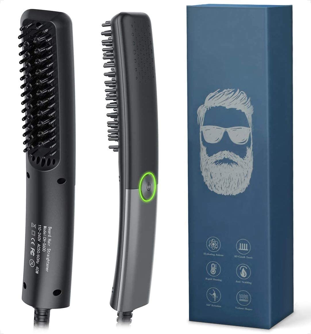 Bartglätter Bürste – Multifunktionale Heißbürste Für Haare & Bart, Mit Kammfunktion