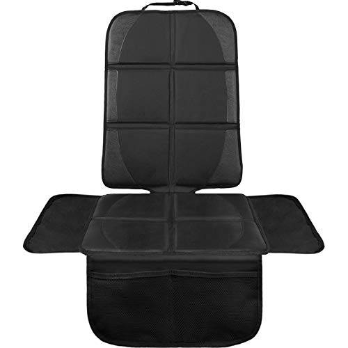 Lescars Sitzschoner: 2er-Set Kindersitz-Unterlage Basic, 3 Netztaschen,  Isofix-geeignet (Sitzschutz Kindersitz)