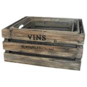 LS-Design 3er-Set Weinkisten Grau Vergleich