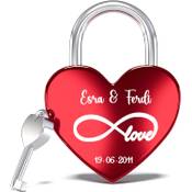 Meinearmbänder Liebesschloss mit Gravur