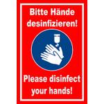 Melis Folienwerkstatt Hinweis-Schild zur Händedesinfektion