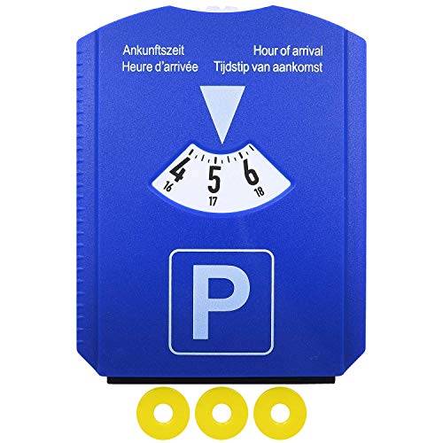 achilles Parkwächter elektronische Parkscheibe mit 2 Scheibenadapter StVo  blau