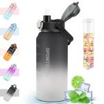 Momsiv Wasserflasche mit Früchtebehälter