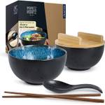Moritz & Moritz 2 er Set Ramen Blau Reaktiv inklusive Deckel und Löffel