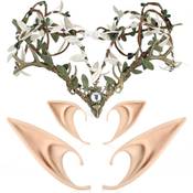 Mostory Geweih Elfen Blumenkrone Elfenohren Set