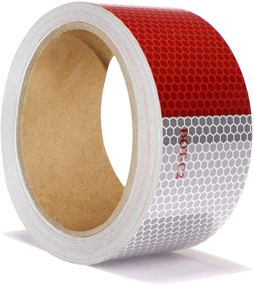 Reflektorband Selbstklebend 5m x 5cm Reflektierendes Warnband Klebeband Rot  Weiß