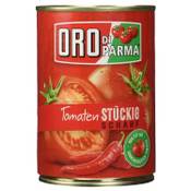 Oro di Parma geschälte stückige Tomaten scharf Vergleich