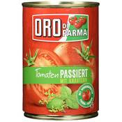 ORO di Parma Tomaten passiert mit Kräutern Vergleich