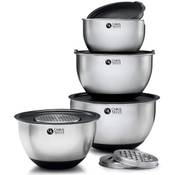 Os Oak Steel ENGLAND Mixing Bowls Set Black