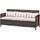 Outsunny Rattan Sofa mit Kissen, Dreisitzer