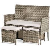 Park Alley Poly-Rattan 2-Sitzer Loveseat Set Vergleich