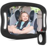 360°Autospiegel Baby Rücksitz - Großer Bruchsicherer Rücksitzspiegel Baby,  Sicherheitsspiegel Auto für Babyschale, Kristallklarer Baby Rückspiegel Auto,  Spiegel Baby Auto Rücksitz (Matte Black) : : Baby