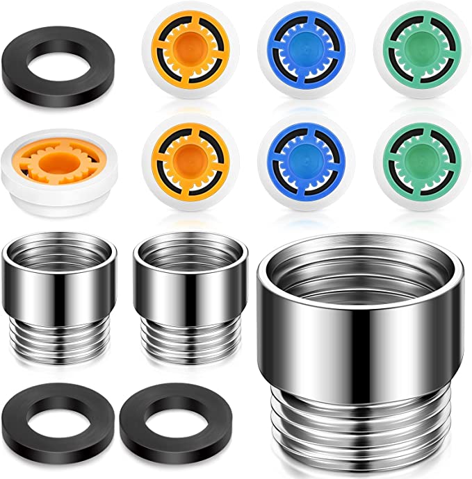PAGOW Duschdurchflussbegrenzer Set – 5 Stück, 1,2–2,5 GPM, Wasserspar-Adapter