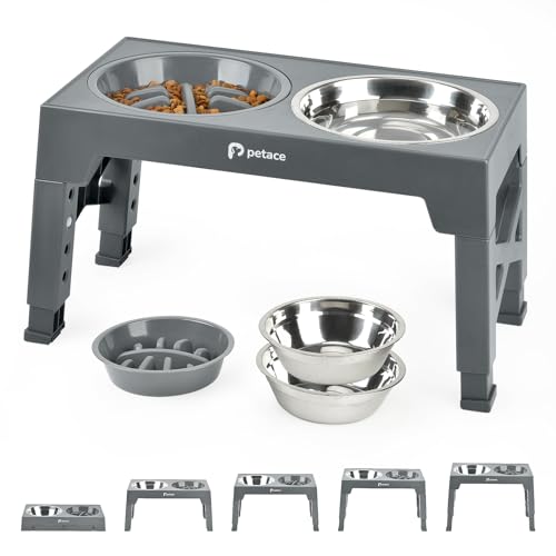 Höhenverstellbarer Hundenapf-Ständer – 5 Höhen, Slow Feeder, Rutschfest, Für Alle Hundegrößen