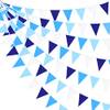 Pink Blume Blue Fabric Flag