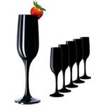 PlatinuxSchwarze Sektgläser aus Glas