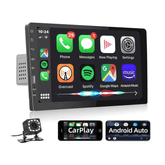 Hikity Autoradio 1Din mit Apple Carplay und Android Auto, 7 Zoll  Automatisch Ausfahrbares Touchscreen Radio mit Bluetooth  Freisprecheinrichtung