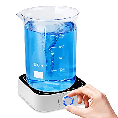 Produktbild von ANZESER Magnetrührer 2000 Ml – Tragbar, 100–2500 U/min, Mit Rührstab & Retriever, USB Betrieben, Grau, Für Labor & Hobby