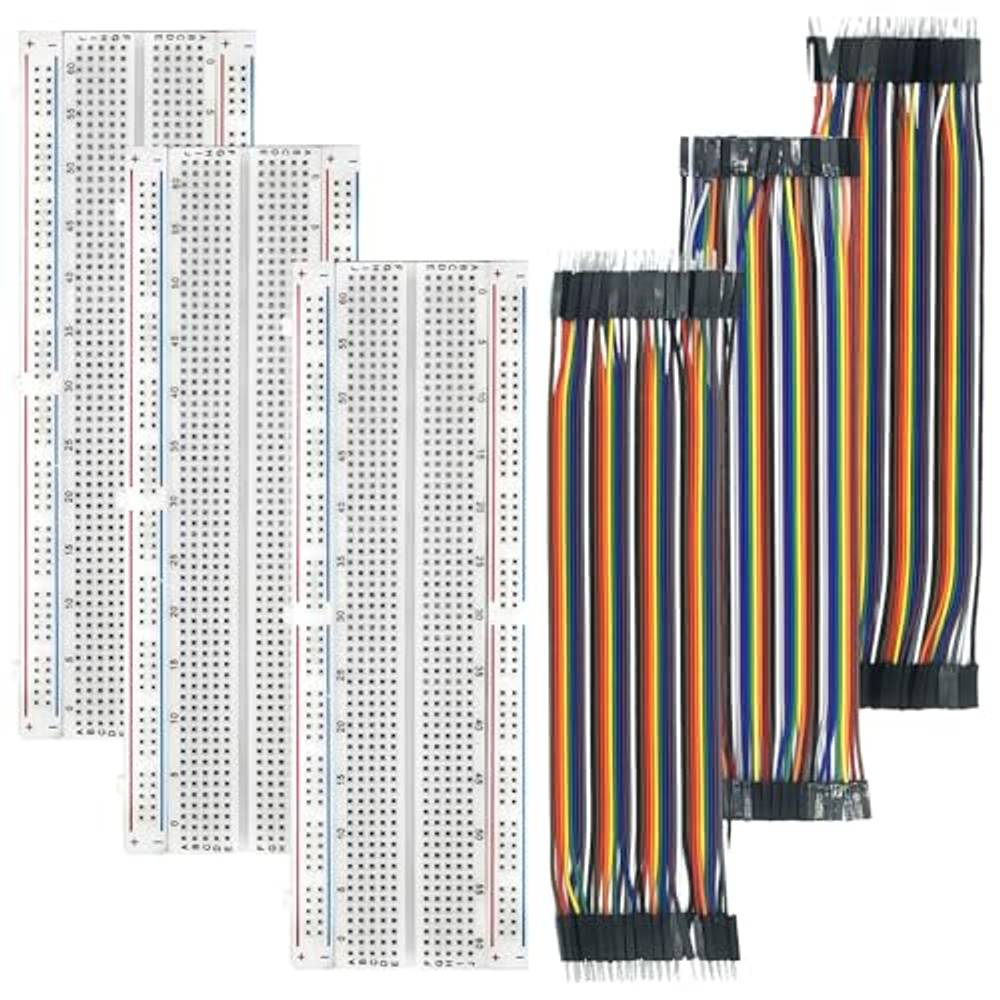 Kit électronique Avec 3 Breadboards 830 Points Et Câbles Dupont - Compatible Arduino, Raspberry Pi - 6 Pièces