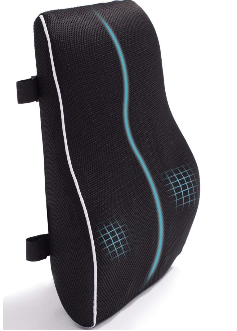 Sport-Tec Lendenkissen mit Bezug und Gurt Sitzkissen Rückenkissen für Büro  und Auto