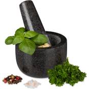 Relaxdays Granitstößel und Mörser