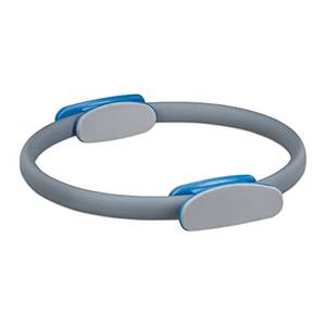 10x pilates ring, 39 cm diameter, with two handles, padded, for legs, abdomen, fiberglass, foam, turquoise