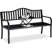 Relaxdays Gartenbank mit Klapptisch