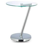 Relaxdays Glas u. Chrom runder Beistelltisch