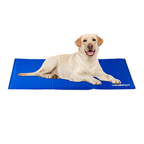 Kühlmatte Für Hunde – 107,7 X 71,1 Cm, Rutschfeste Unterseite, Waschbar, Mit Eisseide, Für Auto, Kiste & Zuhause
