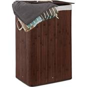 Relaxdays Wäschkorb Bambus eckig