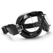 Retro-Motorradbrille aus Leder, schwarz, mit 50er-Jahre Gläsern Vergleich
