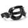 Retro-Motorradbrille aus Leder, schwarz, mit 50er-Jahre Gläsern