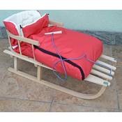 rg-vertrieb Holzschlitten mit Rückenlehne (rot)