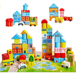 Onshine Bausteine Holz mit Puzzle-Karte