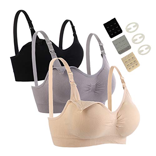 Oliked Still-BH 4er Set - Nahtloser Soft Cup BH In Schwarz, Grau, Rosa, Beige