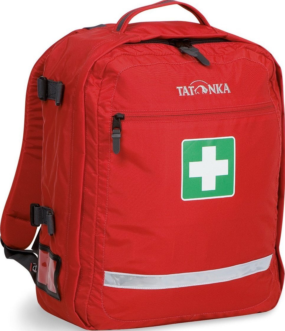 BMS-129128 Rettungsrucksack Rot – Professioneller Notfallrucksack, Wasserabweisend, Mit Molle-Taschen