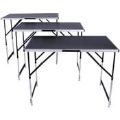 tectake 3-teiliger Tapeziertisch