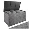 Tectake Aluminium Polyrattan Aufbewahrungsbox mit Deckel