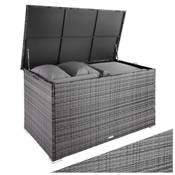 Tectake Aluminium Polyrattan Aufbewahrungsbox mit Deckel