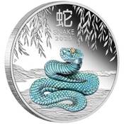 The Perth Mint Lunar III Schlange 2025 farbig Vergleich
