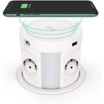 THOWALL Versteckte Tisch-Einbau-Steckdose mit & Wireless Charger